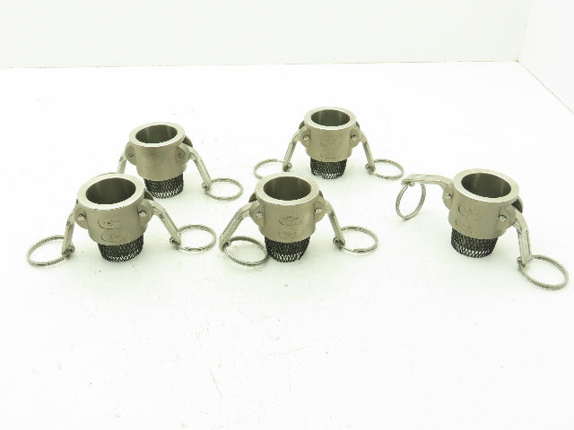 12-B Camlock 1-1/4" Stainless Cam & Groove Female Coupling x Male NPT Lot of 5