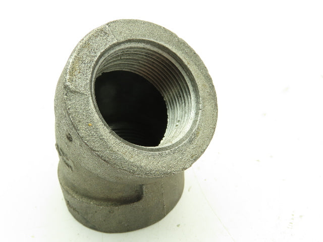 Class 300 Malleable Iron Black Pipe 45° Elbow 1-1/4" Female NPT Lot of 8