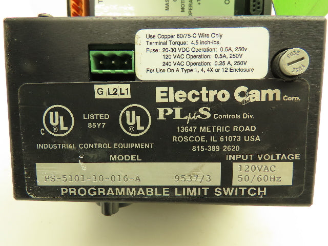 Electro Cam Plus PS-5101-10-016 Programmable Limit Switch 5000 Series