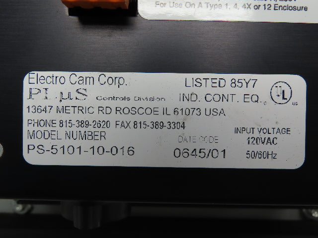 Electro Cam Plus PS-5101-10-016 Programmable Limit Switch I/O Module Enclosure