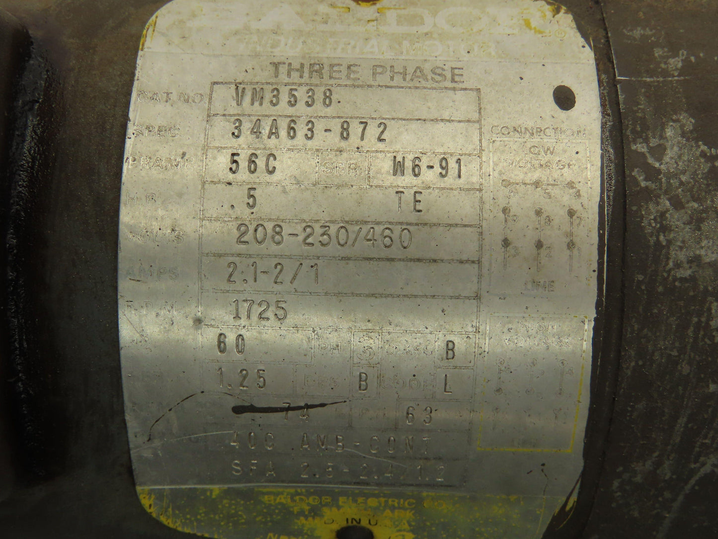 Boston Gear F718-10 B5 Speed Reducer 10:1 Gearmotor 172 RPM .5Hp 460V 3PH 56C LH