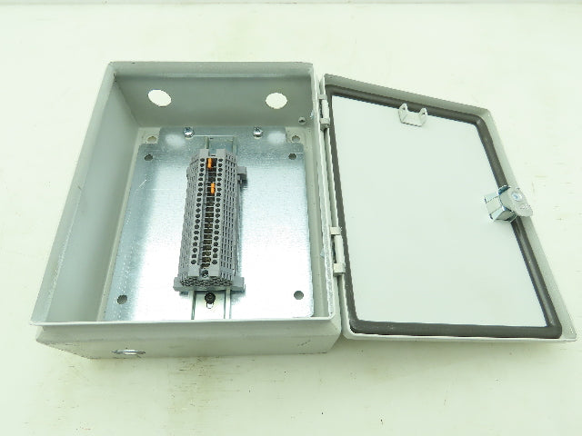 Rittal 8018097 Electrical Enclosure Carbon Steel 10x8x4" JIC Box Terminal Block