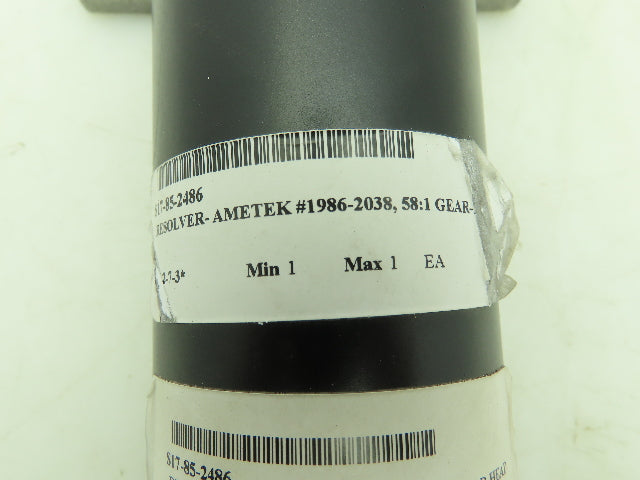 Ametek 19862038 Gemco Resolver 58:1 Ratio Gear Head Encoder