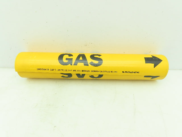 Brady 41666 Yellow Gas Pipe Marker 2-1/2" to 3-1/4" Lot of 7