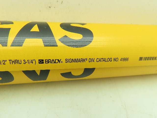 Brady 41666 Yellow Gas Pipe Marker 2-1/2" to 3-1/4" Lot of 7