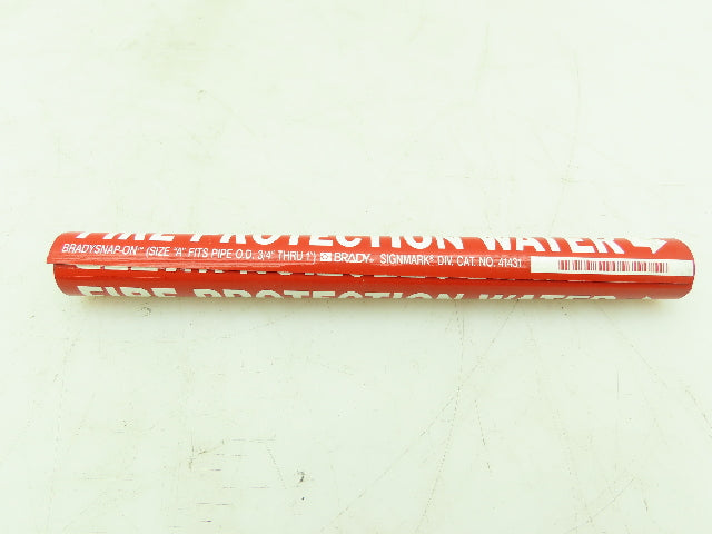 Brady 41431 Pipe Marker Fire Protection Water Size A 3/4"-1" Lot of 14