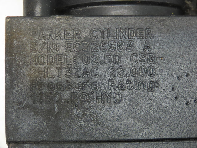 Parker Series 2H Hydraulic Cylinder 2.5" Bore 22" Stroke 1450 PSI Pivot Mt