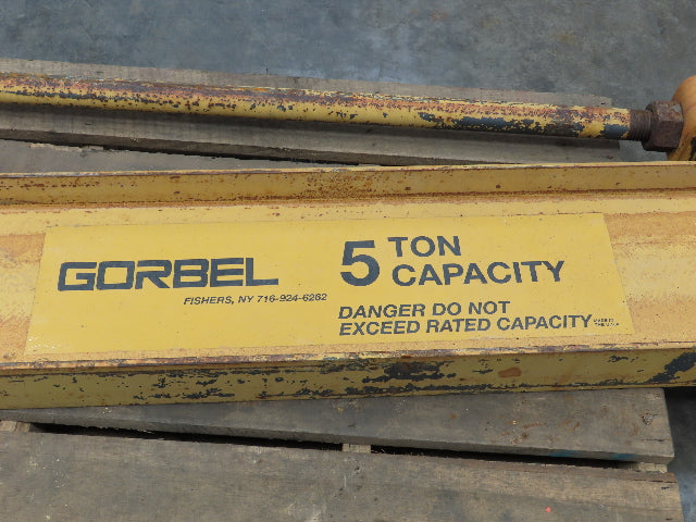 Gorbel 5 Ton Wall Mount Cantilever Work Station Jib Crane 10' Span 200° Rotation