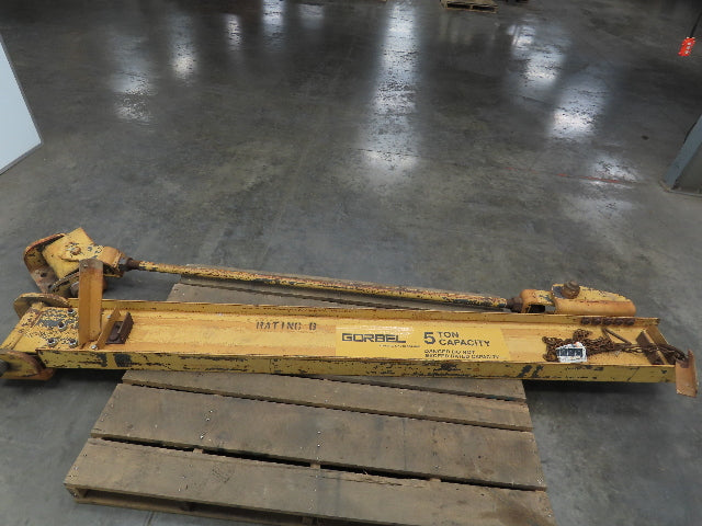 Gorbel 5 Ton Wall Mount Cantilever Work Station Jib Crane 10' Span 200° Rotation
