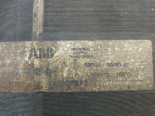 ABB T4500PSF1 Control Transformer 500VA 1PH 50-60Hz Temp CL 105C