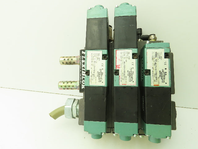 Numatics 082SS415M046P61 3-Station Flexiblock Manifold 24VDC Solenoid Valves