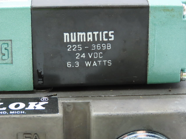 Numatics 082SS415M046P61 3-Station Flexiblock Manifold 24VDC Solenoid Valves