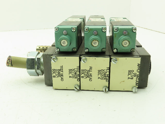 Numatics 082SS415M046P61 3-Station Flexiblock Manifold 24VDC Solenoid Valves