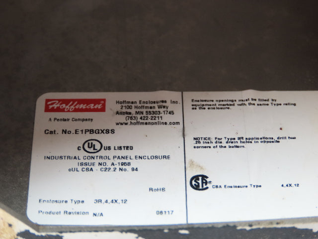 Hoffman E1PBGXSS Electrical Enclosure Pushbutton Stainless Steel 24V Indicator