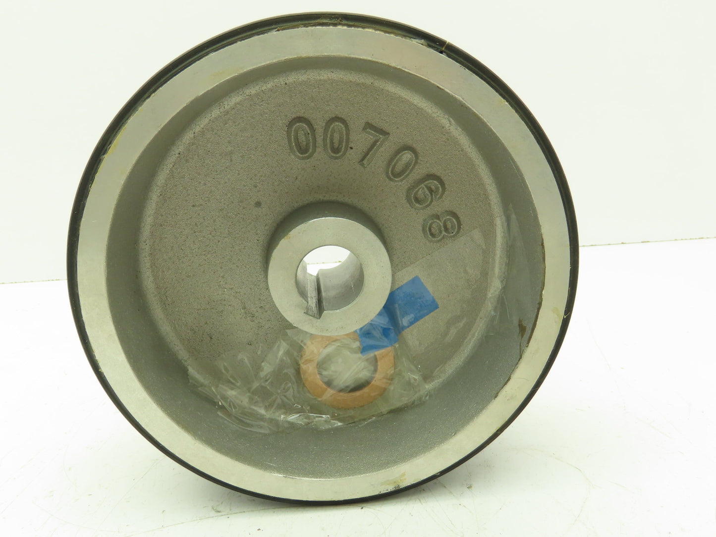 3"x 7" Rubber Ribbed Aluminum Pulley Sheave Striper Wheel 1" Bore Lot of 2