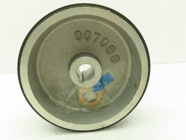 3"x 7" Rubber Ribbed Aluminum Pulley Sheave Striper Wheel 1" Bore Lot of 2
