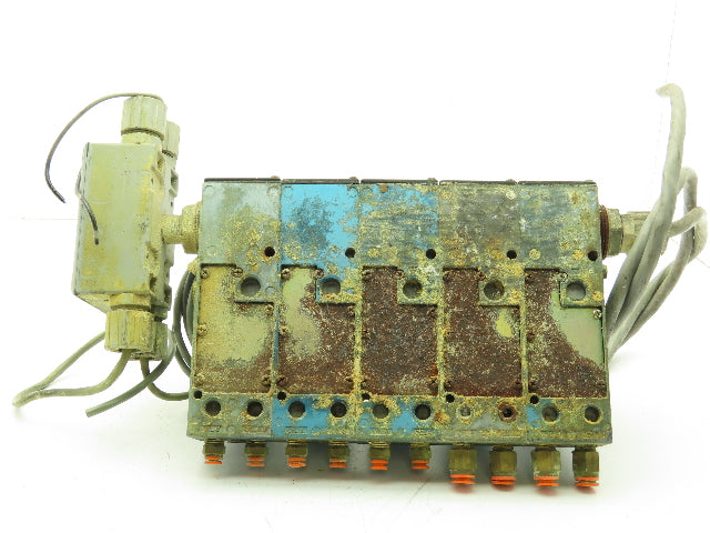 Mac 6211C-411-PM-111DA Pneumatic 5 Valve Block 120V Solenoid 2 Position