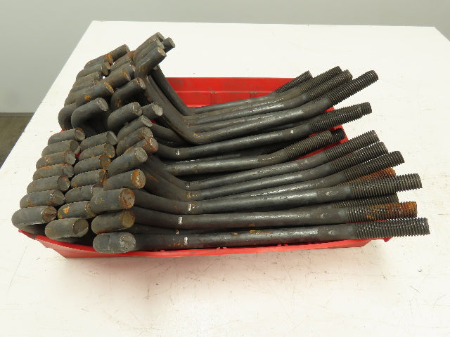 Crane Rail Bolts 5/8" Rod 5/8"-10 Threaded 10" Long 4" Hook Lot of 52