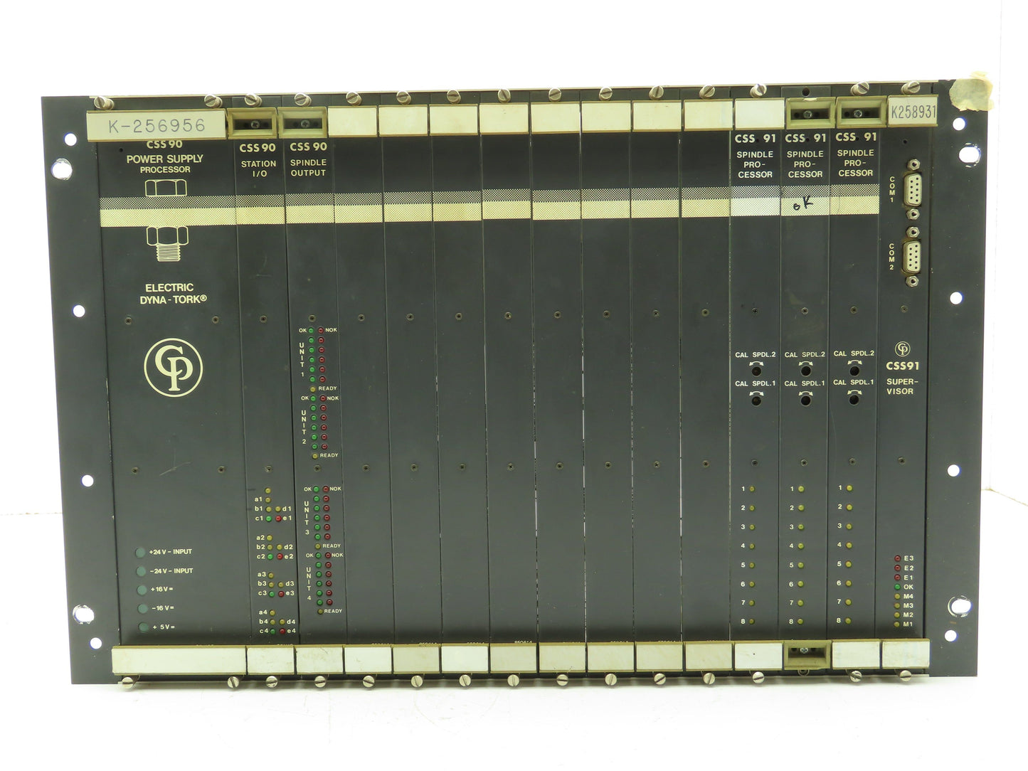 Dyna-Tork CSS90/CSS91 Power Supply Spindle Processor 15-Slot PLC Card Rack