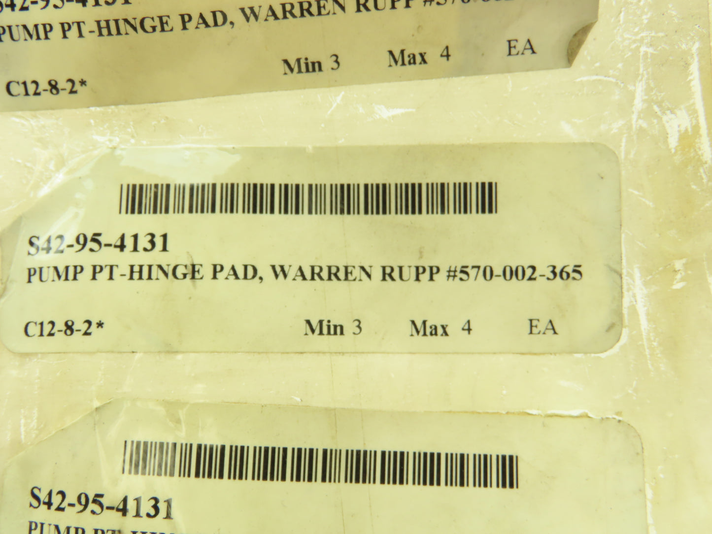 Warren Rupp 570-002-365 Sandpiper Pump Rubber Hinge Pad Green Stripe Lot of 5