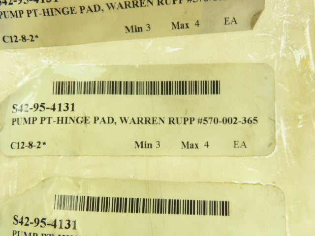 Warren Rupp 570-002-365 Sandpiper Pump Rubber Hinge Pad Green Stripe Lot of 5