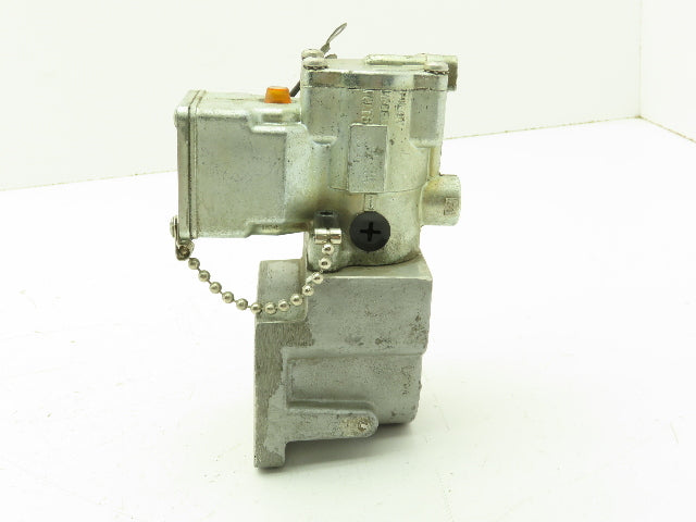Parker KO65 Pilot Solenoid Valve 3 Way 120VDC Attached To A 3-1/2" Manifold