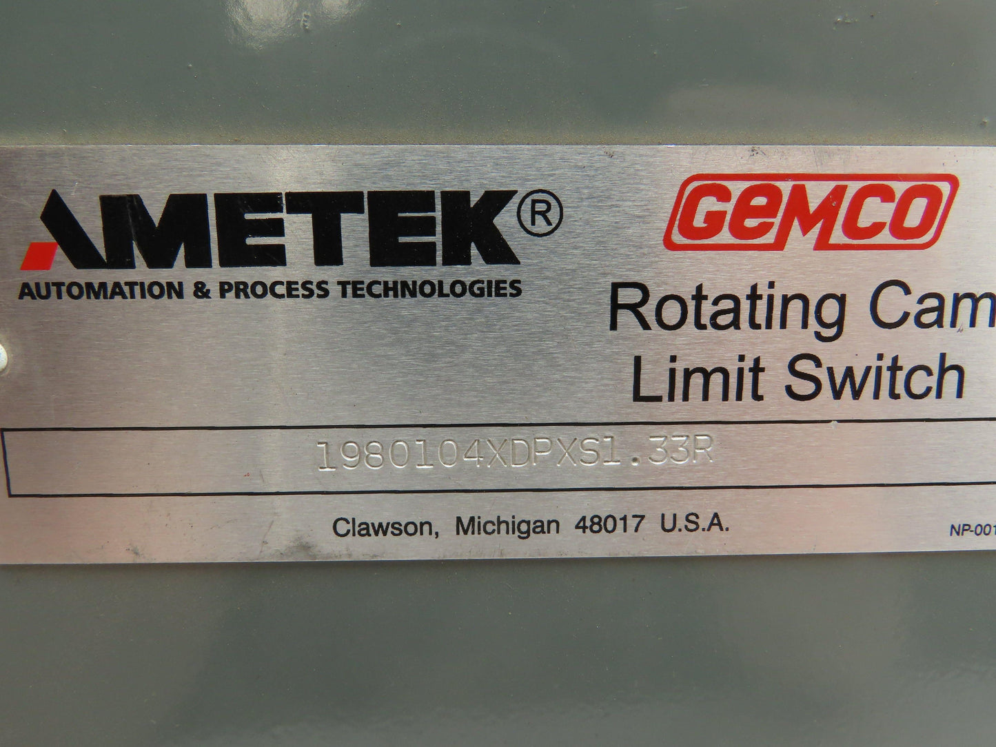 Gemco Ametek 1980104XDPXS1.33R Precision Rotary Cam Limit Switch 1980 Series