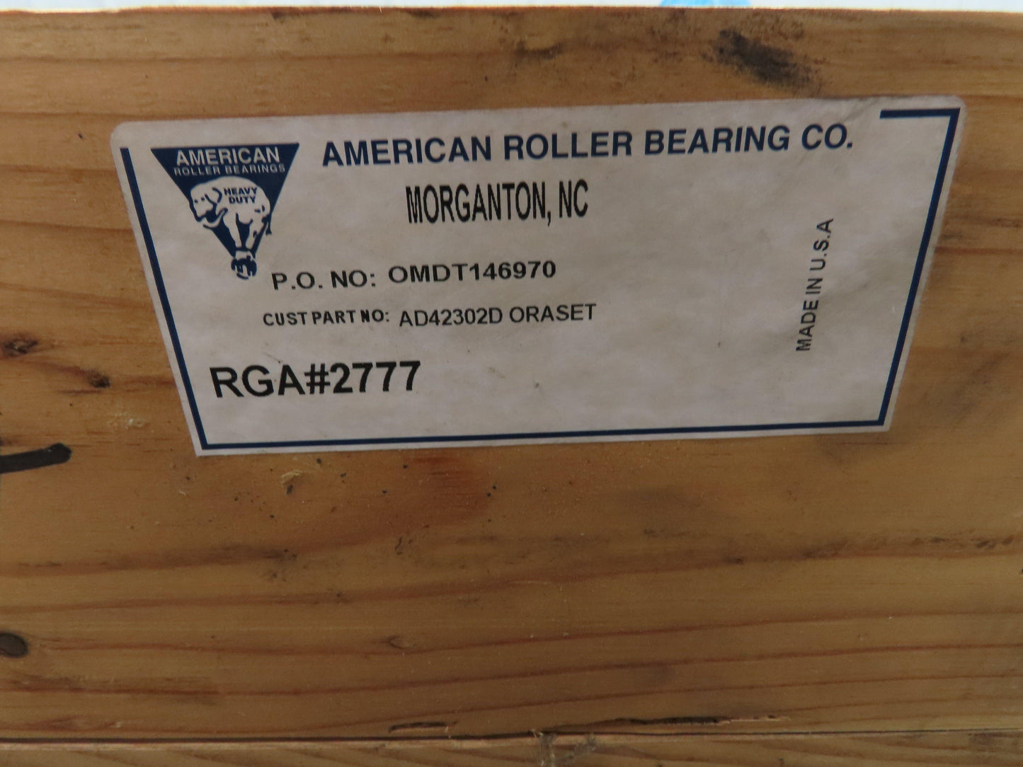 Scheerer American AD-42302D Cylindrical Roller Bearing Set A,B 30" OD 25.25" ID