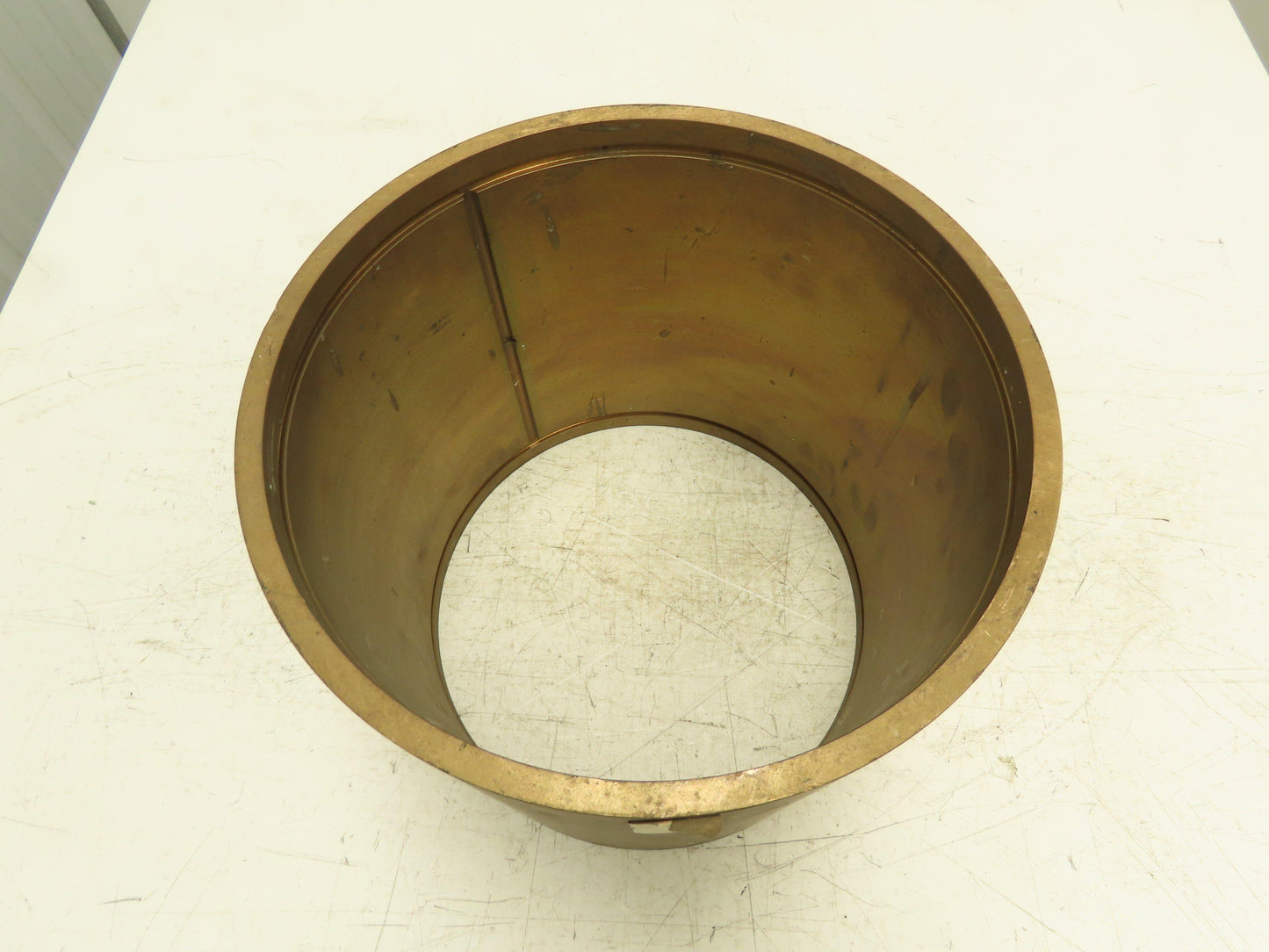 10.25" ID 11" OD 10"L Bronze Grooved Plain Bearing Sleeve Bushing