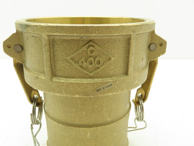 400-C-BR Brass Camlock Cam & Groove 4" Type C Female Coupler x Hose Barb Shank