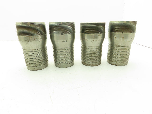 3LZ98A Barbed Steel Hose Fitting 3" Barb x 3" NPT Pipe Nipple Lot of 4