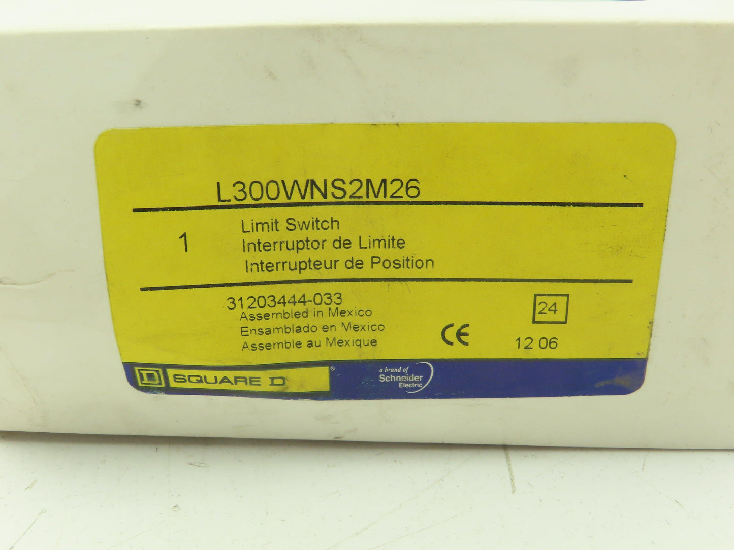 Square D L300WNS2M26 Limit Switch 600V 12A Type L