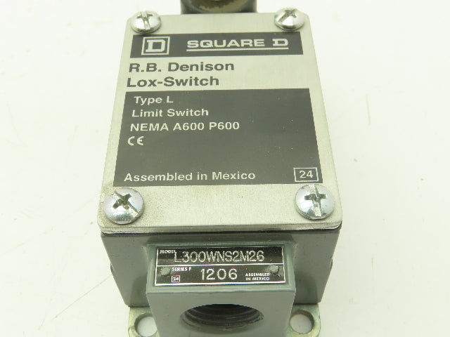 Square D L300WNS2M26 Limit Switch 600V 12A Type L