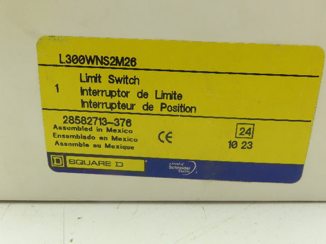 Square D L300WNS2M26 Limit Switch 600V 12A Type L 1/2" NPT Connection Type