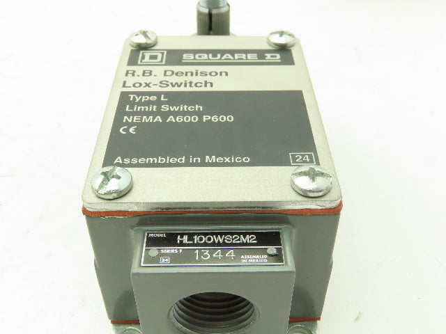 Square D HL1000WS2M2 Limit Switch 600V 20A Type L 1/2" NPT Connection