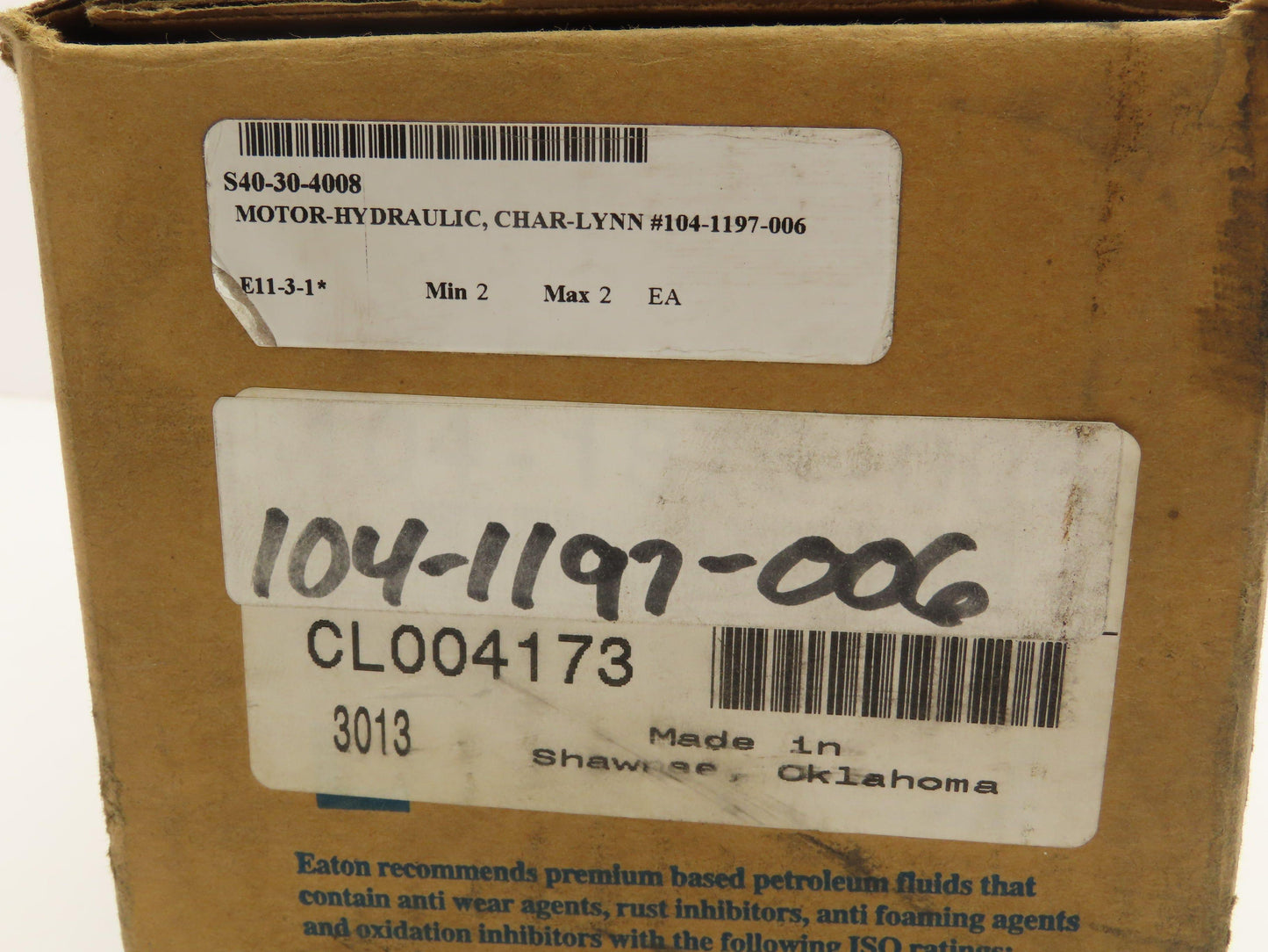 Eaton Char-Lynn 104-1197-006 OEM Hydraulic Geroler Disc Valve Motor 20 GPM