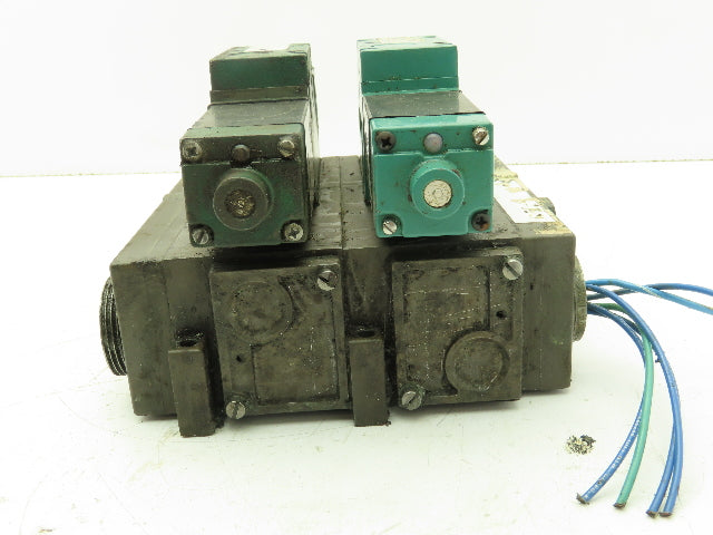 Numatics 252SS500M000061 Mark 25 2-Station Solenoid Valve Block 3-Pos 24VDC