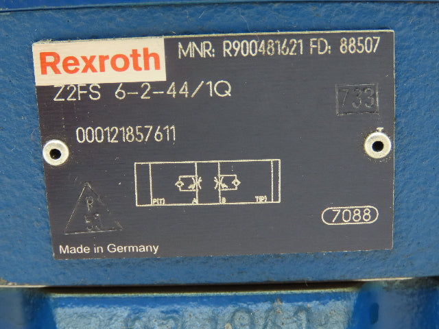 Rexroth 4WEH 10 D44/6EW110/N9ETS2K4/B10 Directional Valve Stack 120V 4WE6D62