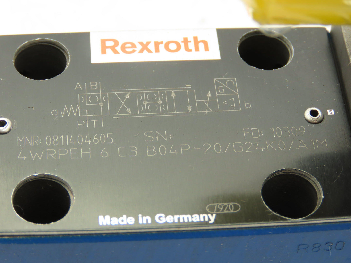 Rexroth 4WRPEH 6 C3 B04P-20/G24K0/A1M Proportional Servo Valve 24VDC 0811404605