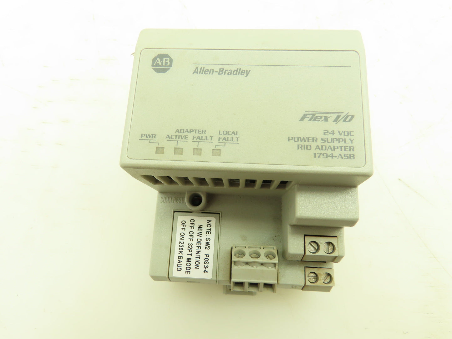 Allen Bradley 1794-ASB Flex I/O 24V DC Power Supply RIO Adapter Ser E