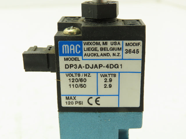 MAC DP3A-DJAP-4DG1 Pneumatic Solenoid Valve 110/120V