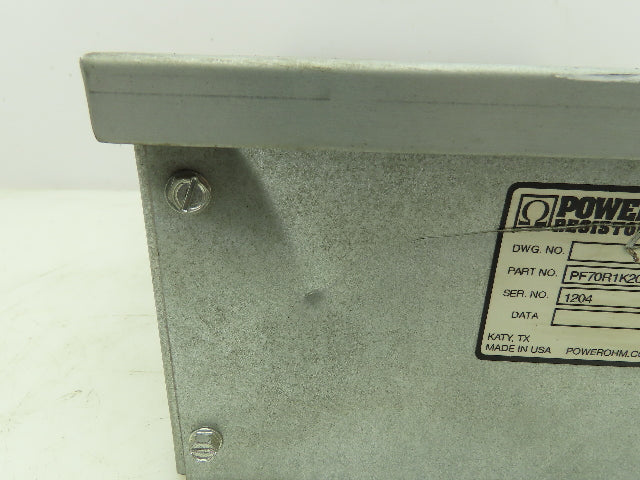 Hubbell PF70R1K20 Powerohm Braking Resistor 1200W 70 Ohms Steel Enclosure