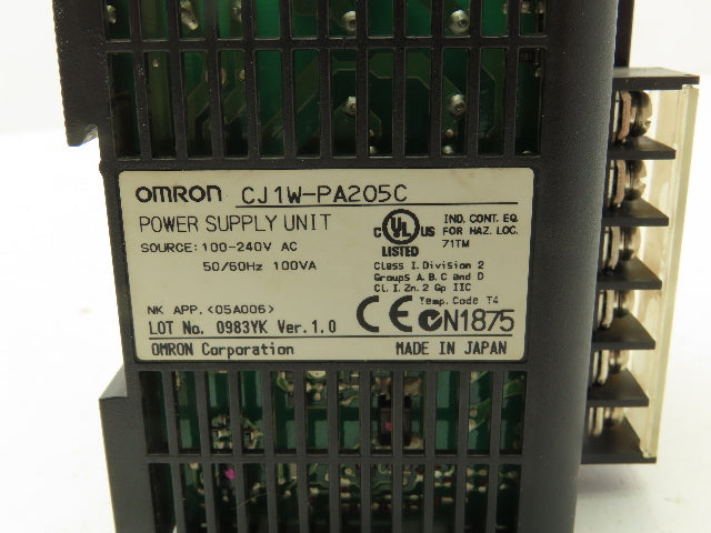 Omron CJ1W-PA205C Power Supply Unit 100-250VAC Input