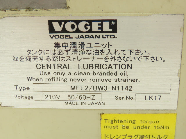 Vogel MFE2/BW3-N1142 Lubrication Gear Pump Electric Lubricator Oiler 210V