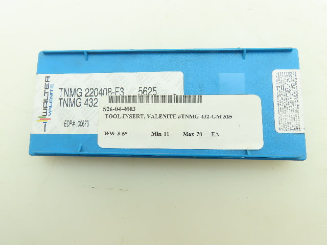 Walter Valenite TNMG332 Carbide Turning Insert for steel 10 Piece Set