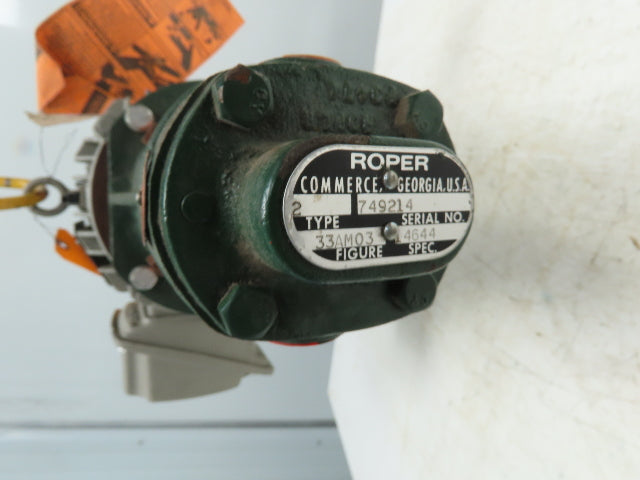Roper 33AM03 Type 2 Fuel Transfer Gear Pump 1Hp Siemens Motor 1165 RPM 460V 3PH