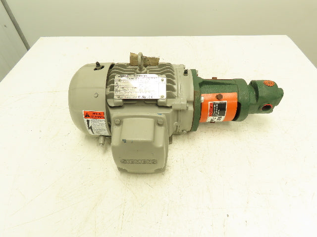 Roper 33AM03 Type 2 Fuel Transfer Gear Pump 1Hp Siemens Motor 1165 RPM 460V 3PH