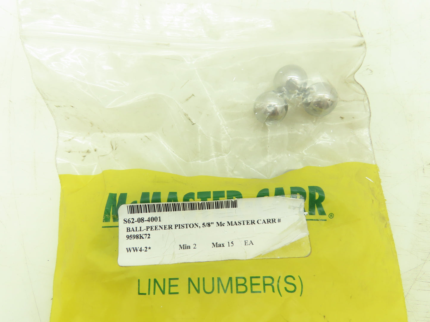 MCMASTER-CARR 9598K72 Ultra-Hard C2 Tungsten Carbide Ball 5/8" Dia Lot Of 3