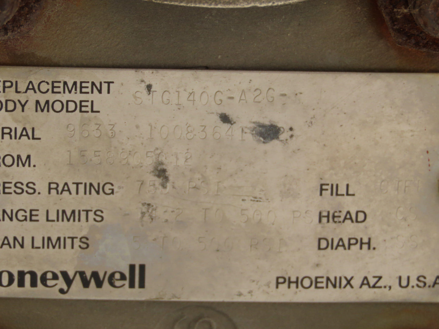 Honeywell ST3Q00 Smart Pressure Transmitter with Diaphragm Flange Seal RC1-150