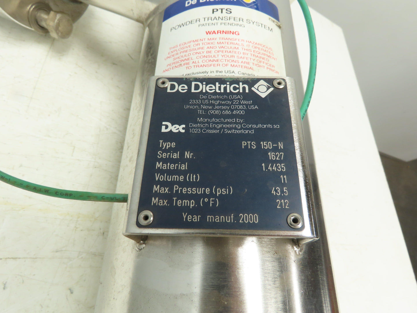 Dec De Dietrich PTS 150-N Stainless Powder Transfer Pump Housing 6" Flanged